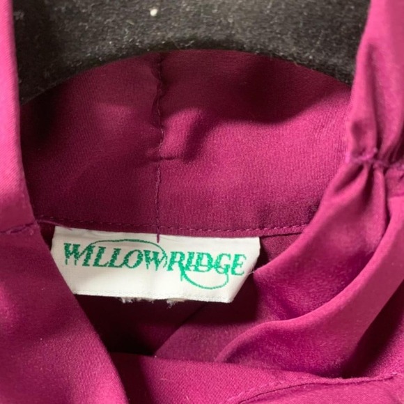 90's Retro Statement  Bold Edgy Feminine Artsy Fuchsia Blouse - Picture 7 of 10